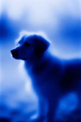 Ethereal Cobalt Grain style reference image — minimalist dreamscape