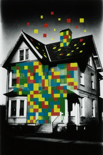 Monochrome Graphic Surrealism style AI image example 4