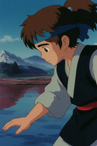 Nostalgic Midnight Solitude style reference image — 90s retro anime style