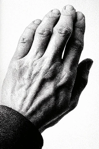 Gritty Noir Risograph style reference image — halftone pattern