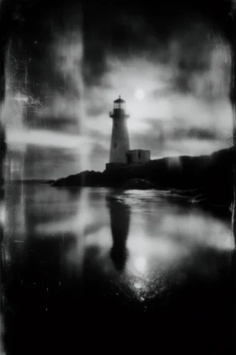 Spectral Analog Decay style reference image — high-contrast noir