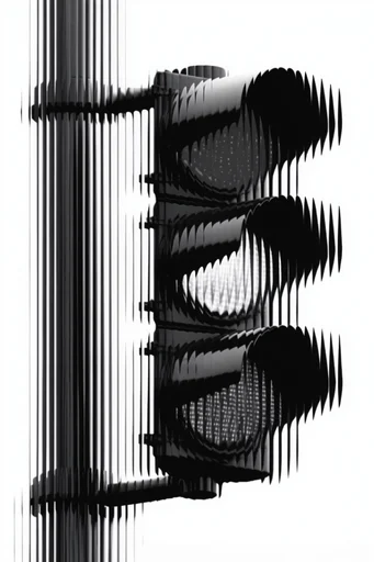 Monochrome Glitch Brutalism style reference image — scanline glitch