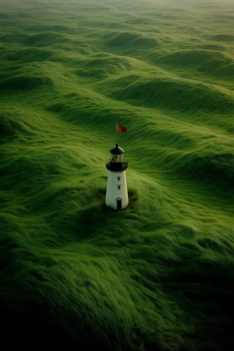Surreal Verdant Minimalism style reference image — extreme scale contrast