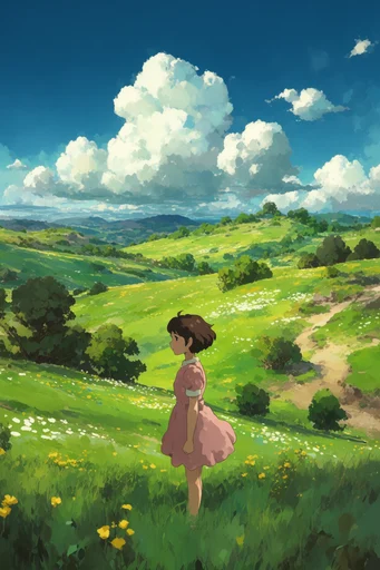 Nostalgic Ghibli Pastoral style reference image — nostalgic summer atmosphere