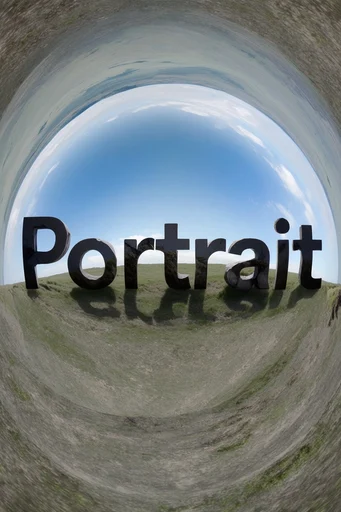 Surreal Spherical Landscapes style reference image — fish-eye lens distortion