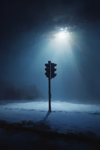 Ethereal Frost Mythos style reference image — misty blue and white palette