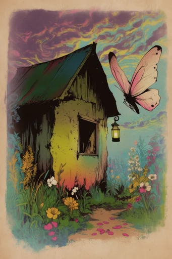 Neon Surreal Folklore style AI image example 4