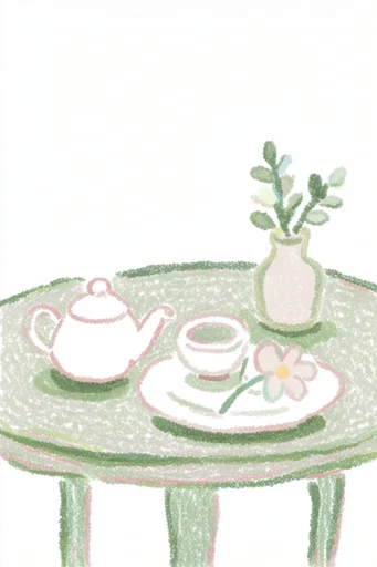 Whimsical Crayon Narrative style reference image — naive illustration