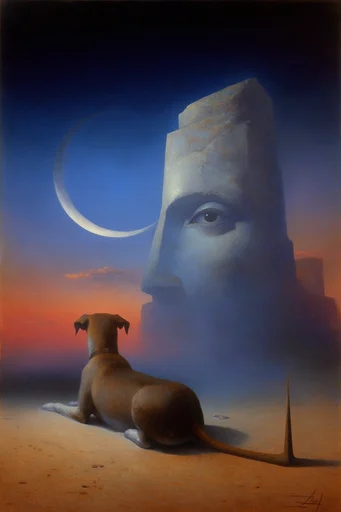 Cosmic Twilight Surrealism style reference image — dreamlike atmosphere
