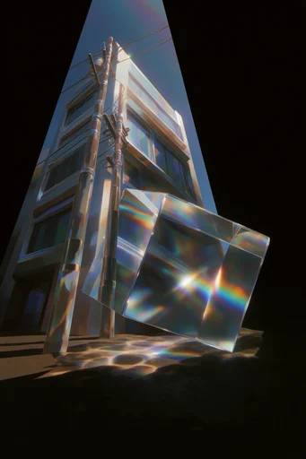 Spectral Glass Minimalism style reference image — chromatic dispersion