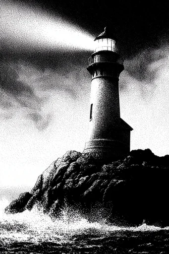 Gritty Monochromatic Noir style reference image — distorted digital glitch