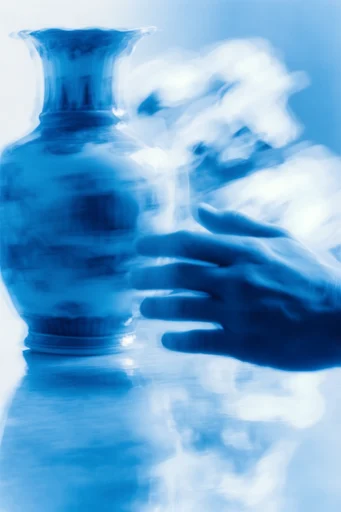 Spectral Glacial Motion style reference image — cyanotype motion blur