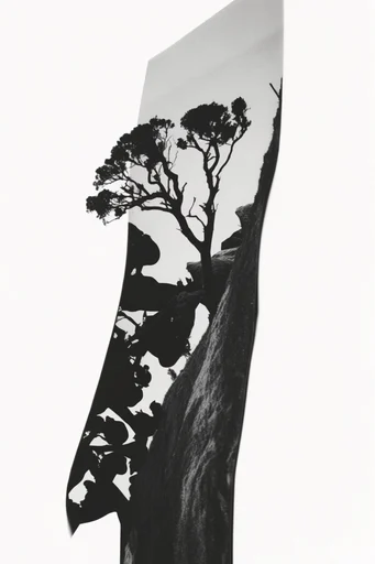 Minimalist Surreal Noir Collage style AI image example 2
