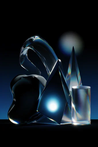 Prismatic Void Luminism style reference image — prismatic glass refraction