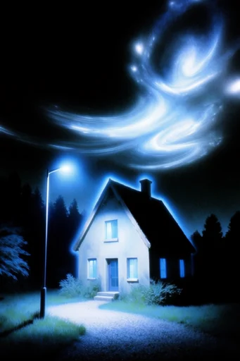 Nocturnal Cobalt Glitch style reference image — high contrast indigo