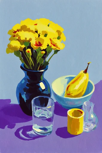 Vivid Fauvist Impasto style reference image — deep violet shadows