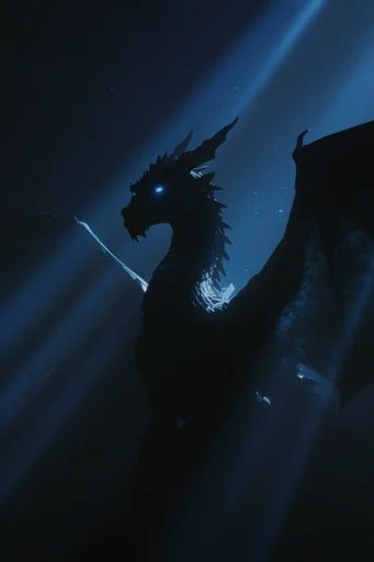 Cinematic Cobalt Chiaroscuro style reference image — deep cobalt and midnight blue