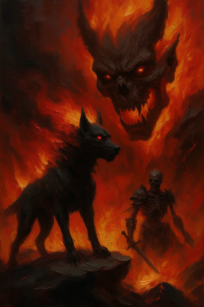 Infernal Gothic Impasto style AI image example 3