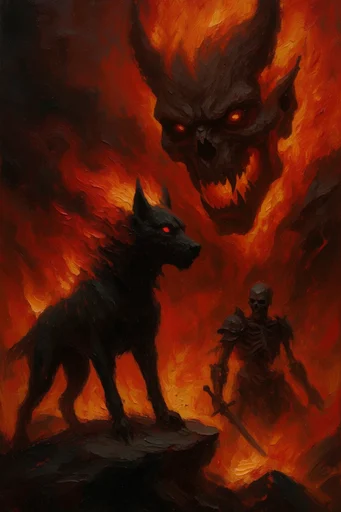 Infernal Gothic Impasto style AI image example 3