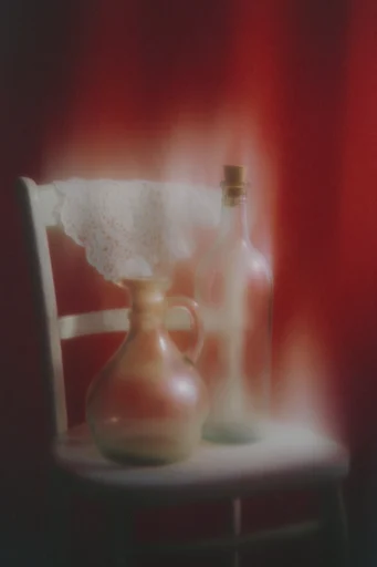 Ethereal Crimson Nocturne style reference image — crimson red background