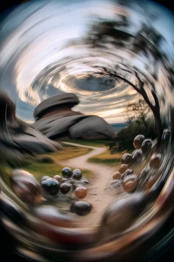 Distorted Cinematic Realism style reference image — kinetic motion blur