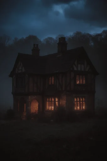 Atmospheric Nocturnal Gothic style reference image — warm amber glow