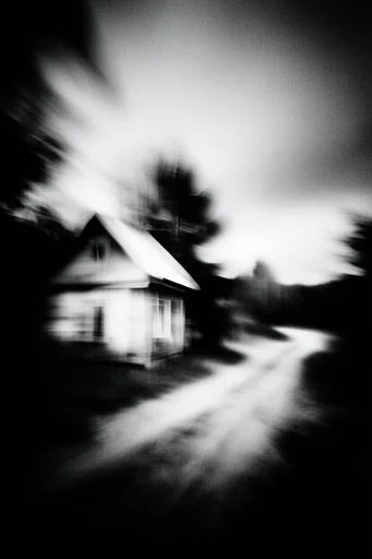 Spectral Kinetic Noir style reference image — heavy film grain