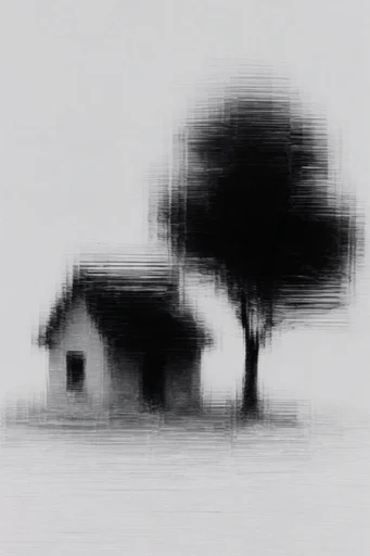Monochrome Glitch Abstraction style AI image example 4