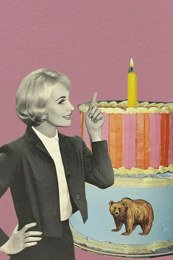 Surreal Mid-Century Montage style reference image — dadaist composition