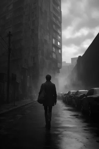 Monolithic Atmospheric Dread style reference image — monochromatic