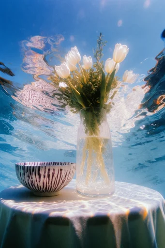Luminous Submerged Distortion style reference image — low angle perspective