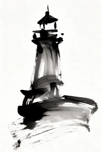 Dynamic Sumi-e Minimalism style reference image — dry brush texture