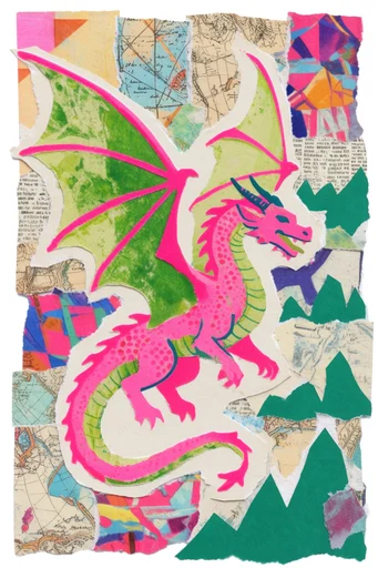 Analog Zine Collage style reference image — vintage magazine clippings