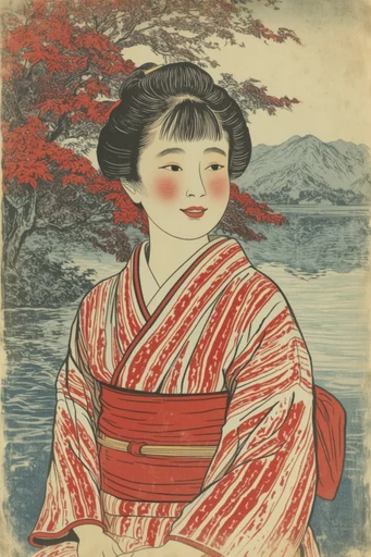 Atmospheric Shin-Hanga Prints style reference image — atmospheric perspective