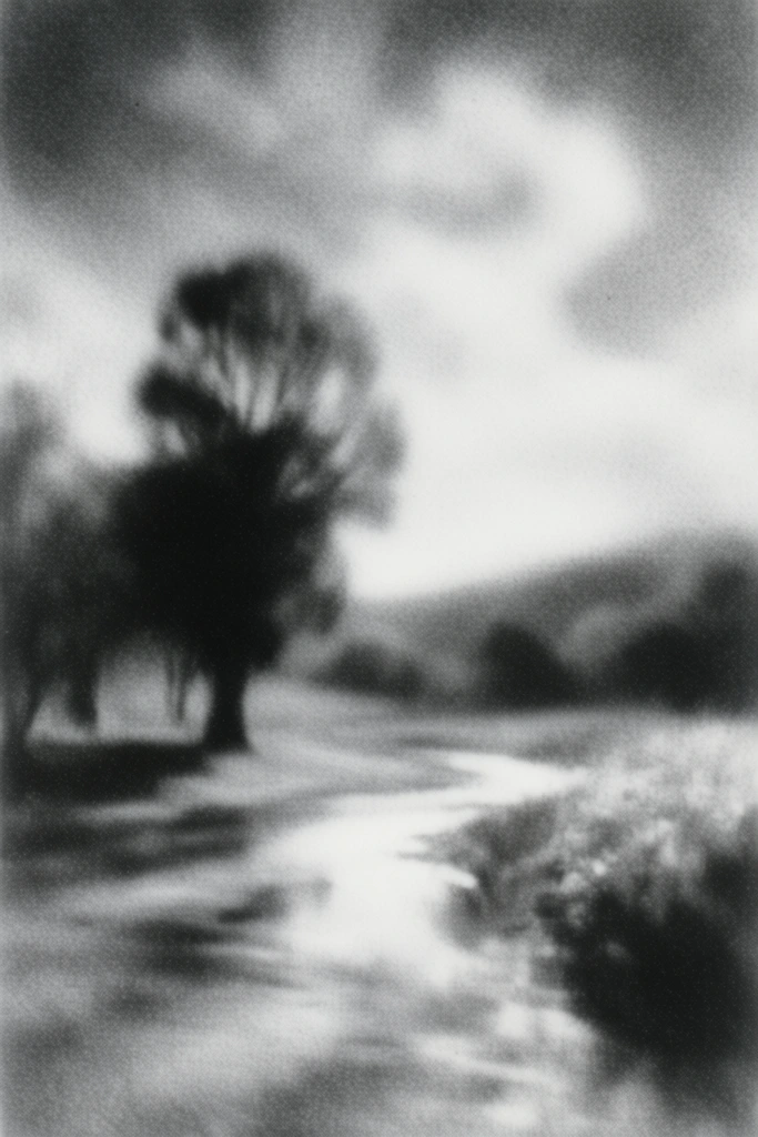 Haunting Pictorialist Noir style AI image example 2