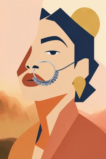 Geometric Neo-Modernist Synthesis style reference image — modern folk art