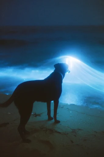 Luminous Cobalt Twilight style reference image — cinematic deep shadow