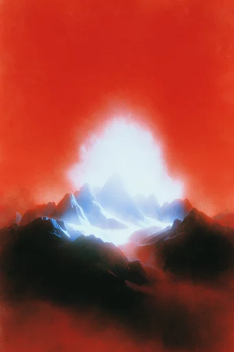 Ethereal Crimson Noir style reference image — monochromatic crimson background