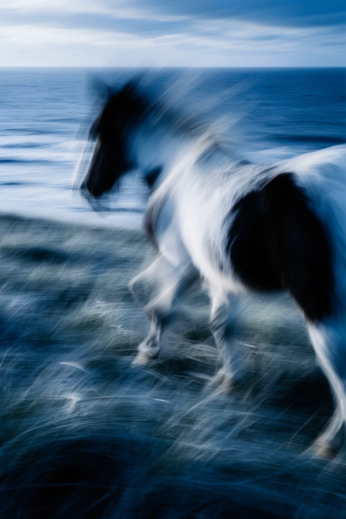 Monochromatic Ethereal Motion style AI image example 3