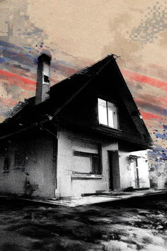 Distorted Noir Lithography style AI image example 4