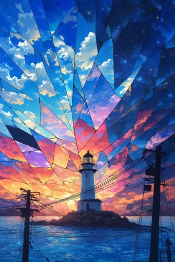 Prismatic Anime Apocalypse style reference image — prismatic light leaks
