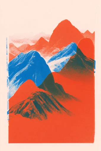 Tactile Risograph Duotone style reference image — risograph print