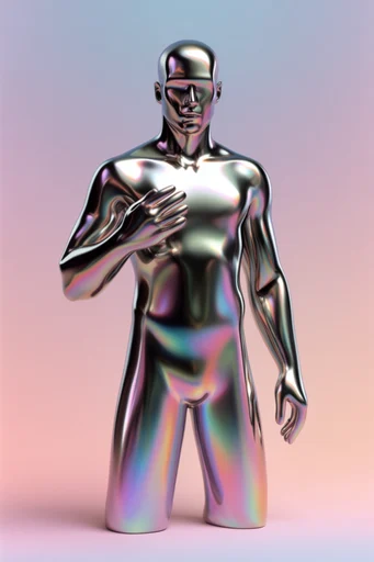 Iridescent Liquid Chrome moodboard — generate AI images in this style