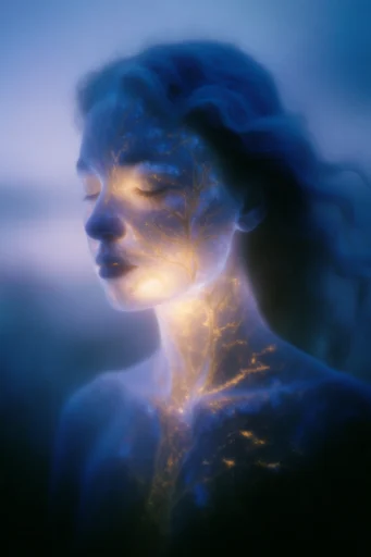 Luminous Twilight Etherealism style reference image — golden hour bloom