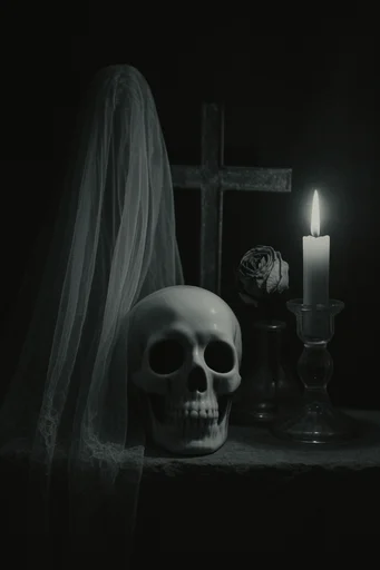 Monochrome Gothic Chiaroscuro style reference image — chiaroscuro lighting