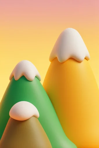 Surreal Clay Pop style reference image — claymorphic 3D