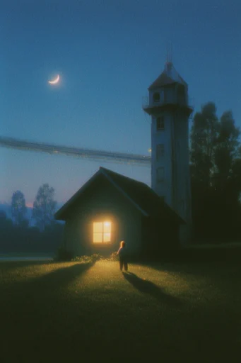 Nostalgic Liminal Twilight style AI image example 4