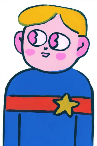 Vibrant Naive Whimsy style reference image — bold simplified shapes