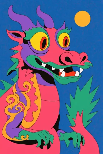 Vibrant Neo-Psychedelic Pop style reference image — saturated color palette