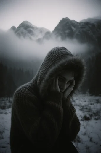 Atmospheric Nordic Melancholy style reference image — cinematic monochrome
